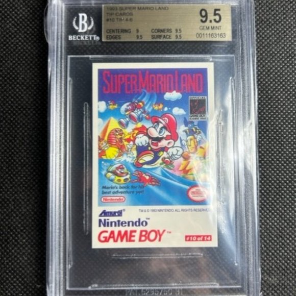 1993 Super Mario Land Tip Card Nintendo Game Boy #10 Tip 4-6 BGS 9.5 Gem Mint - Picture 1 of 2
